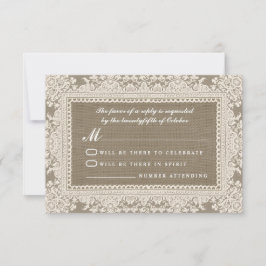 RSVP-Karten für Hochzeiten mit weißer Spitze und E RSVP Karte