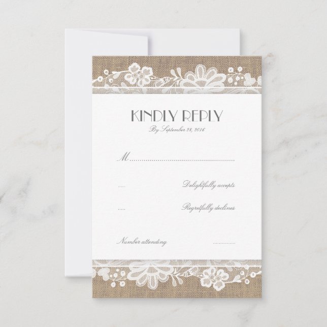 RSVP-Karten für Hochzeiten und Hochzeiten im Burla RSVP Karte (Vorderseite)