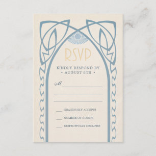 RSVP-Karten für Hochzeiten   Vintages Nouveau RSVP Karte