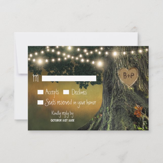 RSVP-Karten für Hochzeiten von Großvater-Eiche RSVP Karte (Vorderseite)