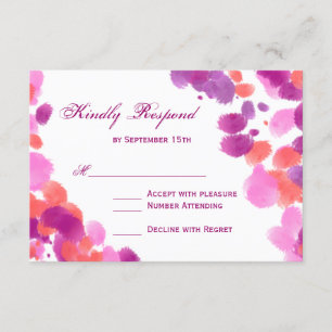 RSVP-Karten für Hochzeiten von Lila rosafarbenen K RSVP Karte
