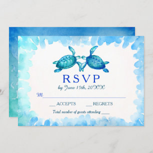 RSVP-Karten für Hochzeiten von Meeresschildkröten  Einladung