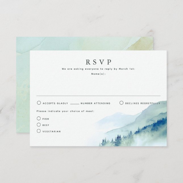 RSVP-Karten für Hochzeiten von Natur RSVP Karte (Vorne/Hinten)