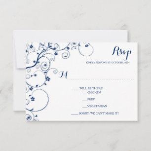 RSVP-Karten für Hochzeiten von Navy Vines RSVP Karte