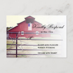 RSVP-Karten für Hochzeiten von Red Barn bekommen RSVP Karte