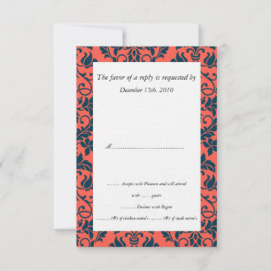 RSVP-Karten für Hochzeiten von Schiffen und Korall RSVP Karte