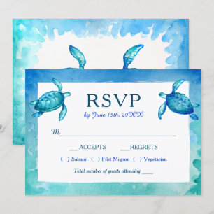 RSVP-Karten für Hochzeiten von Schildkröten auf bl Einladung