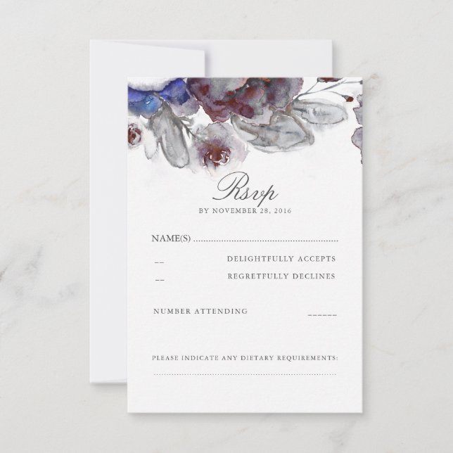 RSVP-Karten für Hochzeiten von Wasserfarben RSVP Karte (Vorderseite)