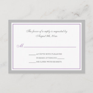RSVP-Karten für Lila Hochzeiten RSVP Karte