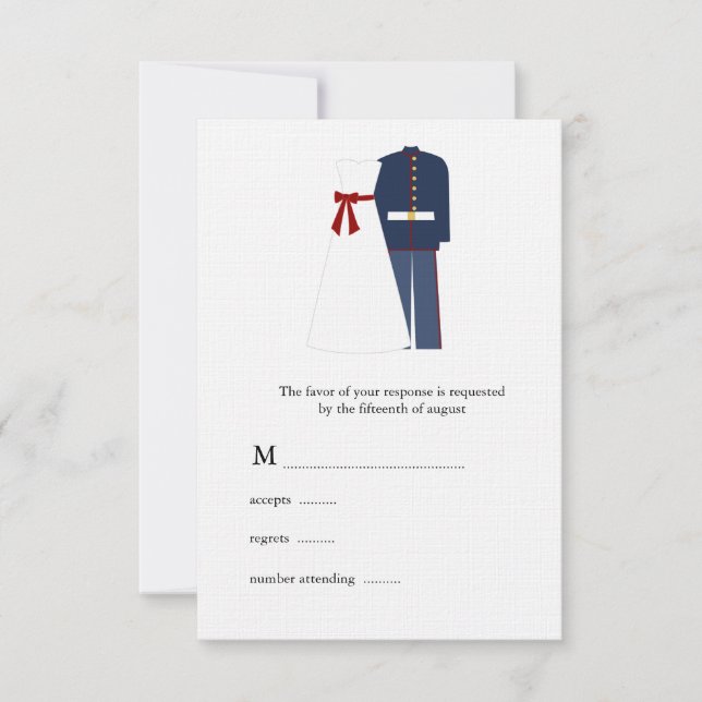 RSVP-Karten für militärische Hochzeiten RSVP Karte (Vorderseite)