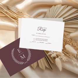 RSVP-Karten für Minimalistische Burgund-Hochzeiten RSVP Karte