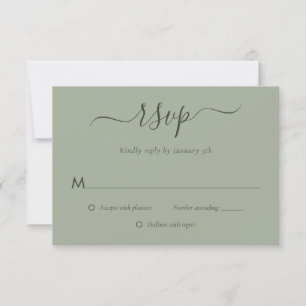 RSVP-Karten für moderne Magazine Green Wedding RSVP Karte