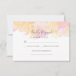 RSVP-Karten für Rosa und Pfirsich Einladung