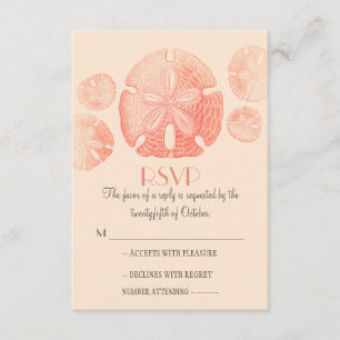 RSVP-Karten für Sand-Dollar-Hochzeit am Strand RSVP Karte