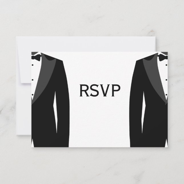 RSVP-Karten für Schwarz-Weiß-Gays RSVP Karte (Rückseite)