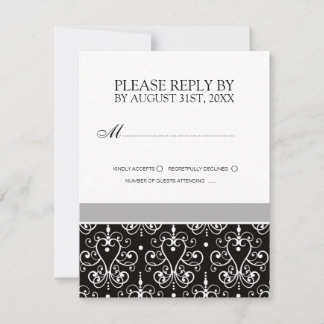 RSVP-Karten für Schwarz-Weiß-Hochzeiten RSVP Karte