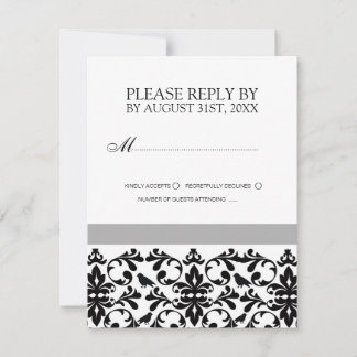 RSVP-Karten für Schwarz-Weiß-Hochzeiten RSVP Karte