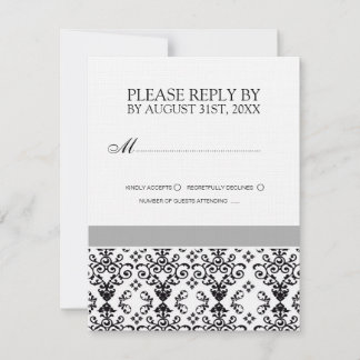 RSVP-Karten für Schwarz-Weiß-Hochzeiten RSVP Karte