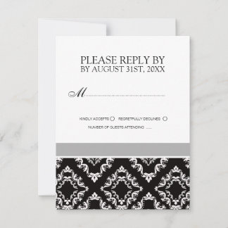 RSVP-Karten für Schwarz-Weiß-Hochzeiten RSVP Karte