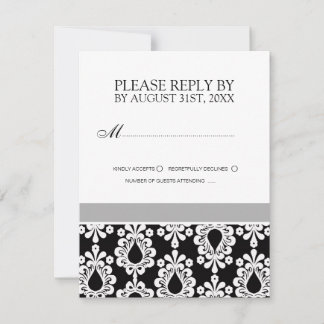 RSVP-Karten für Schwarz-Weiß-Hochzeiten RSVP Karte
