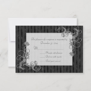 RSVP-Karten für Schwarz, Weiß und Silver - Vorlage