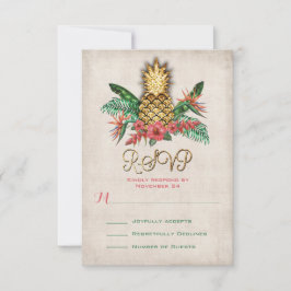 RSVP-Karten für tropische Ananas RSVP Karte