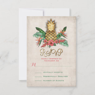 RSVP-Karten für tropische Ananas RSVP Karte