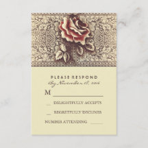 RSVP-Karten für Vintage Hochzeiten