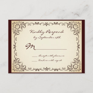 RSVP-Karten für Vintage Länder-Rollen RSVP Karte