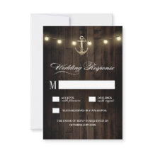 RSVP-Karten für Vintage rustikale Ankerhochzeiten