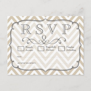 RSVP-Karten für Vintage Zickzack Hochzeiten RSVP Karte