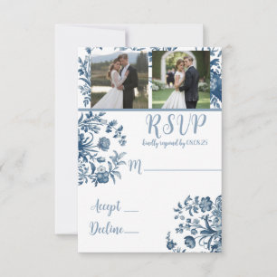 RSVP-Karten für Vintages französisches Toile-Foto RSVP Karte