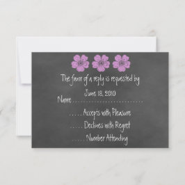 RSVP-Karten für Wildpink Roses Chalkboard RSVP Karte