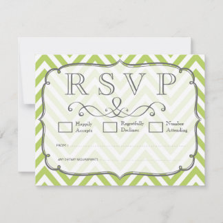 RSVP-Karten für Zickzack Hochzeiten im Rahmen von RSVP Karte