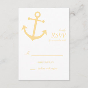 RSVP-Karten (Gold) für die Ankerausrüstung von Was RSVP Karte