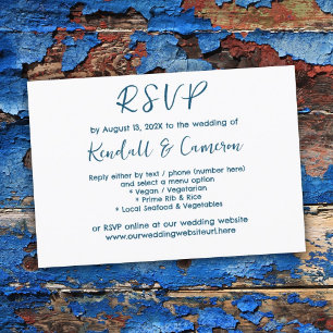 RSVP-Karten im neutralen blauen Textmenü Einladung
