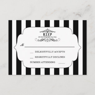 RSVP-Karten mit schwarzem Streifen RSVP Karte