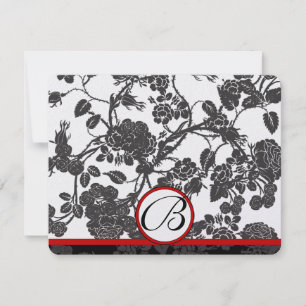 RSVP-Karten - Schwarze Rose - Roter Schnitt - ausg RSVP Karte