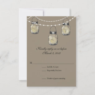 RSVP-Mason-Glas Hochzeit RSVP Karte