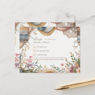RSVP Maximalist Vintage Blumenmenü Shabby Land Postkarte