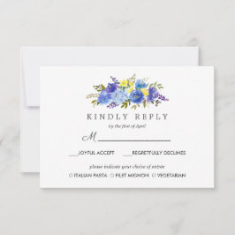 RSVP MEAL Option Gelbe Blütenblume Hochzeit
