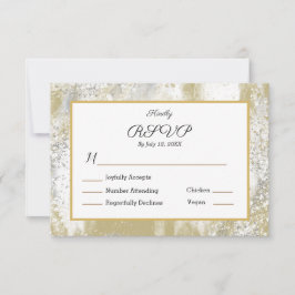 RSVP Meal Response Hochzeit Elegantes Silver Gold Karte