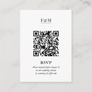 RSVP Minimal Chic QR Code für Hochzeiten Begleitkarte