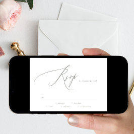 RSVP - Moderne Version von Green White Digital Wed Einladung