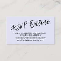 RSVP Online Handwriting Lavendel für Hochzeiten