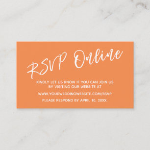 RSVP Online Handwriting Orange Cream Begleitkarte