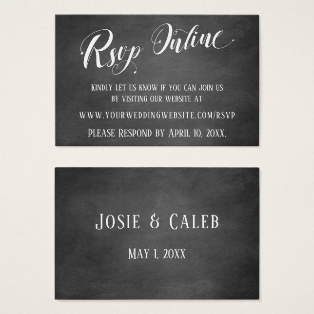 RSVP-Online-Hearts für Hochzeiten, Skript und Chal (Vorne & Hinten)