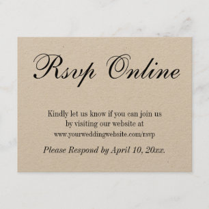 RSVP Online-Papier für Hochzeiten Begleitkarte