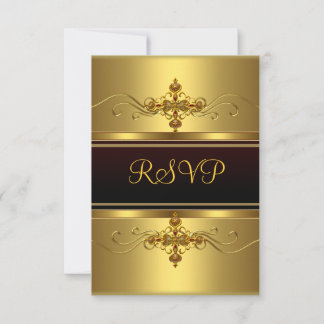 RSVP Party Schwarz gold Juwel Klein Karte
