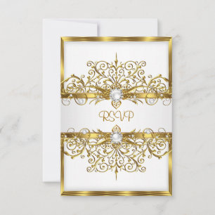 RSVP Perlen Weißgold Elegante Geburtstagsfeier Karte